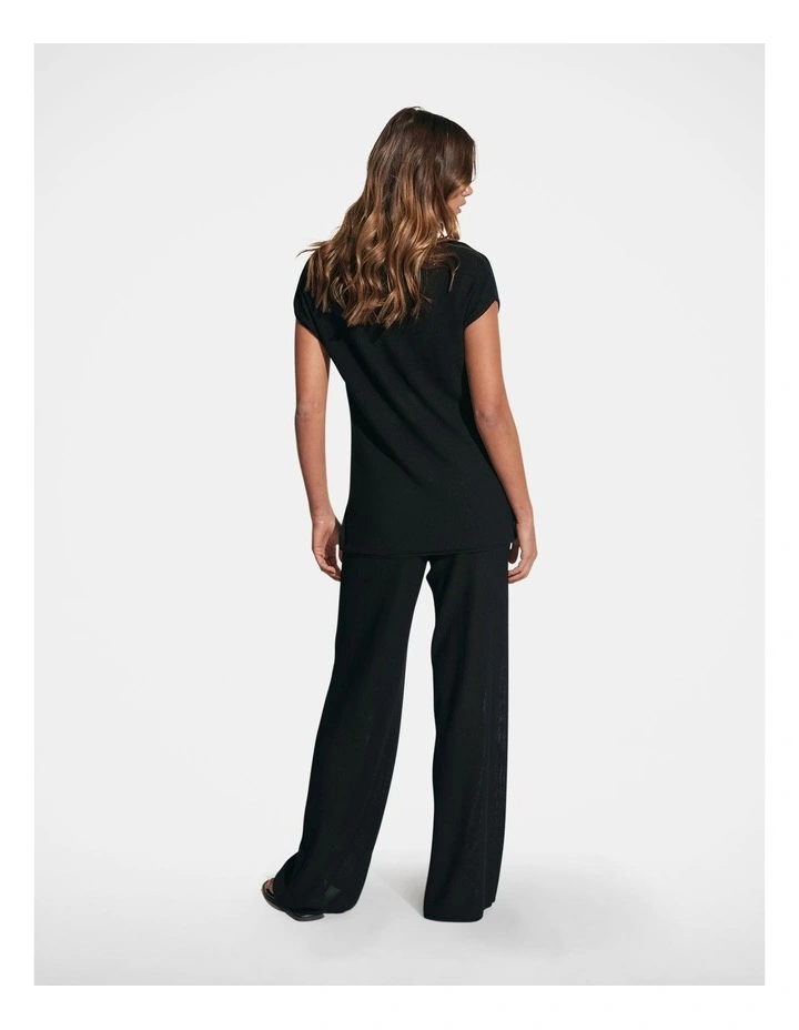 Kia Plain Knit Tee in Black image 2