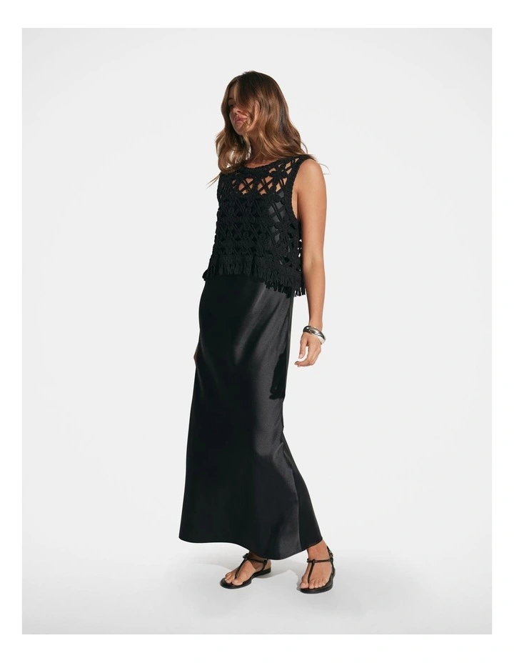 Juliet Contrast Dress in Black image 1
