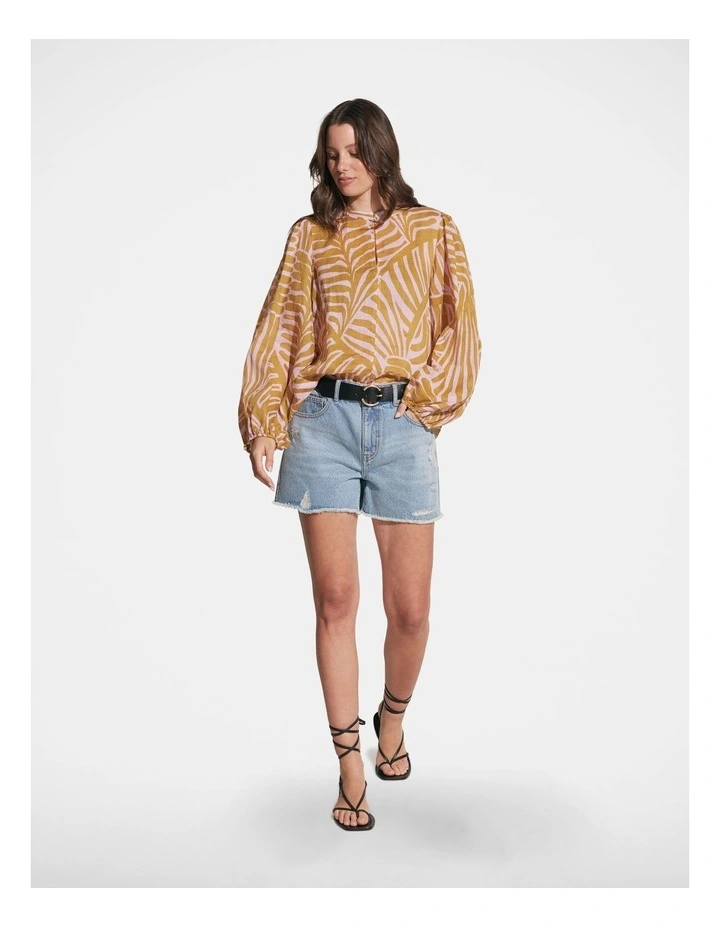 Amaya Balloon Sleeve Blouse in Multi image 1