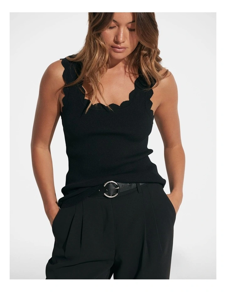 Kai Scallop Edge Tank in Black image 1