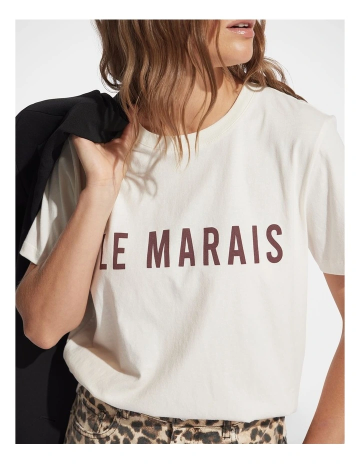 Le Marais Text Tee in Vanilla image 3