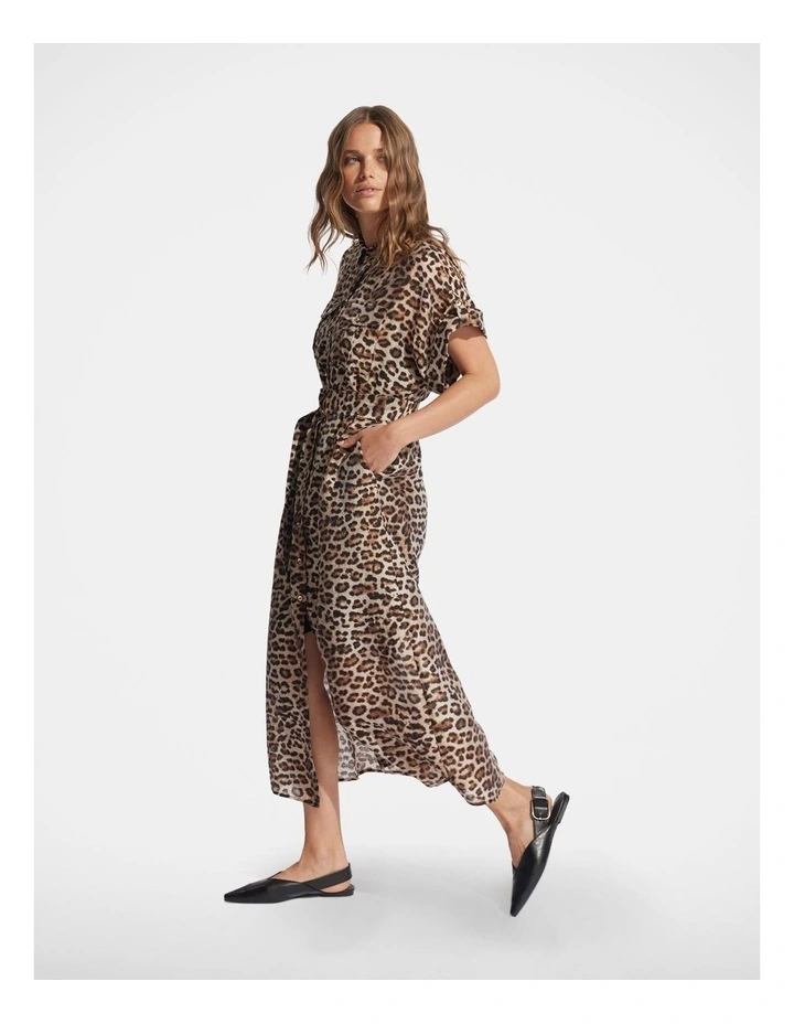 Maxienne Midi Shirt Dress in Multi image 3
