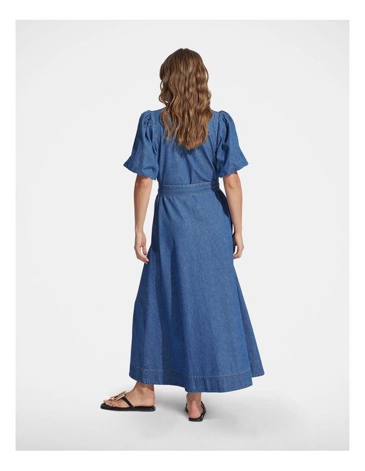 Miranda Denim Midi Dress in Blue image 2