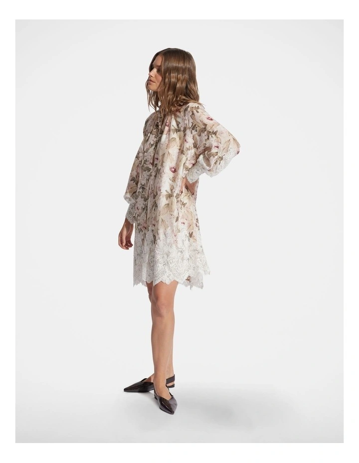 Hilary Lace Mini Dress in Multi image 1