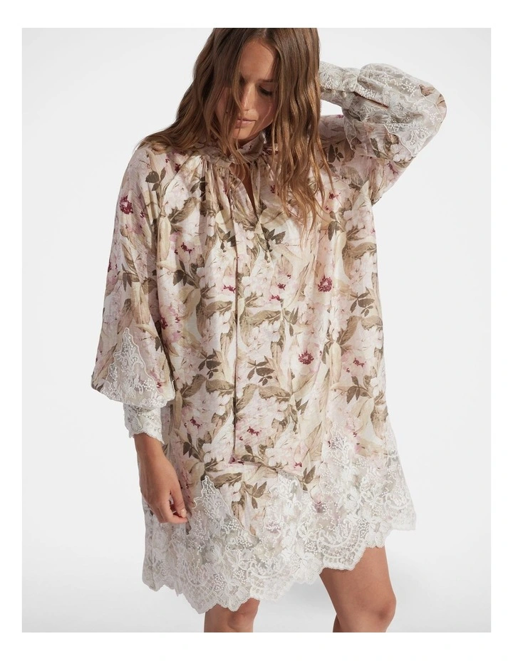Hilary Lace Mini Dress in Multi image 3