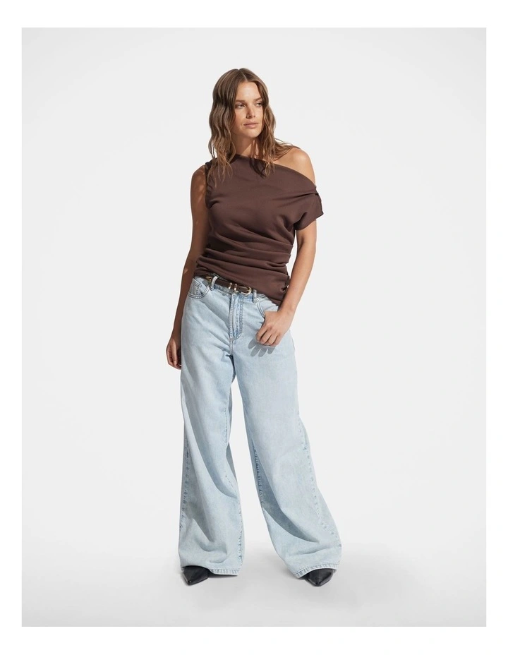 Pippa Tipped Shoulder Top in Espresso image 1