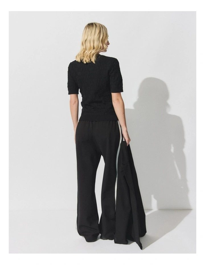D Luxe Monogram Knit Top in Black image 2