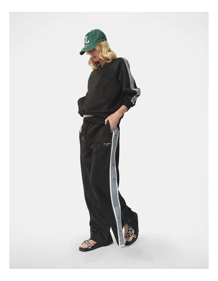 D-Luxe Side Stripe Bomber in Black image 3