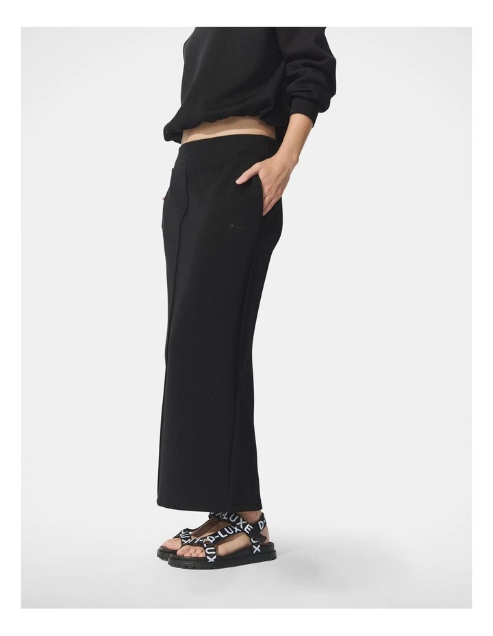 D-Luxe Neoprene Maxi Skirt in Black image 3