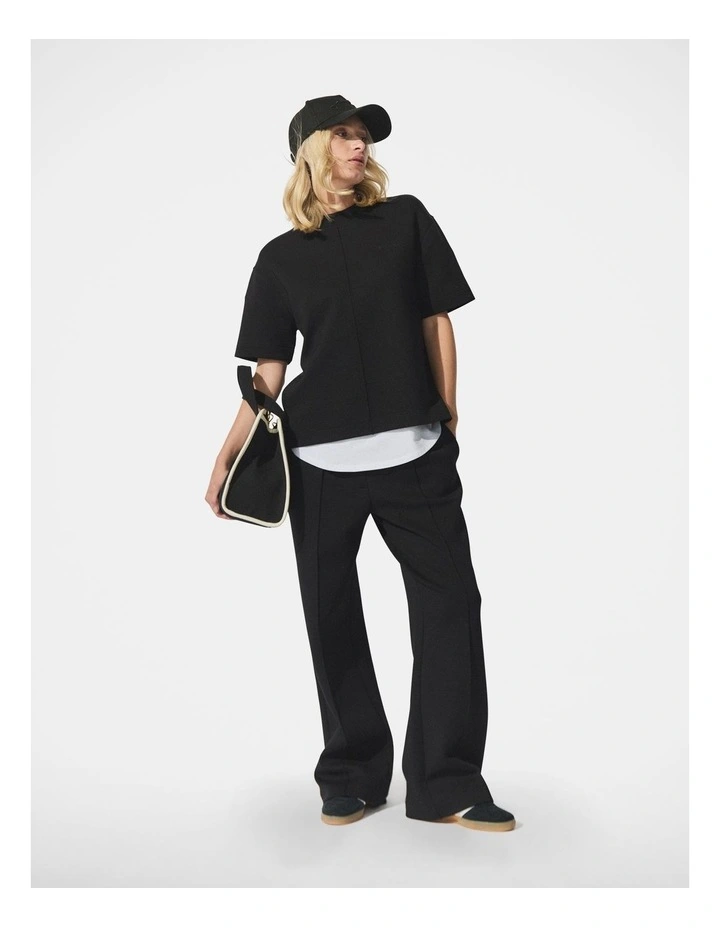 D-Luxe Neoprene Sweat Top in Black image 1