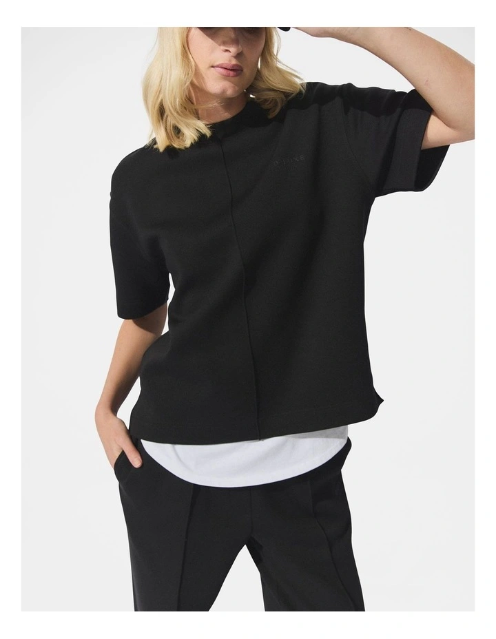 D-Luxe Neoprene Sweat Top in Black image 3