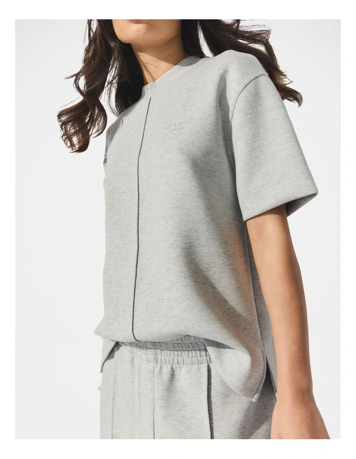 D-Luxe Neoprene Sweat Top in Grey image 3