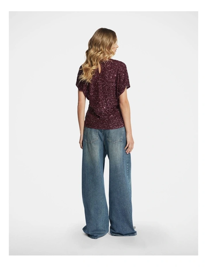 Erin Sequin Tee in Cherry image 2