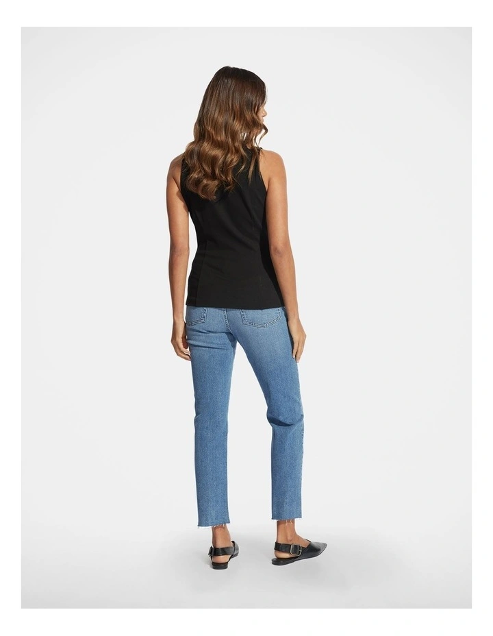 Eden Longline Jersey Vest in Black image 2