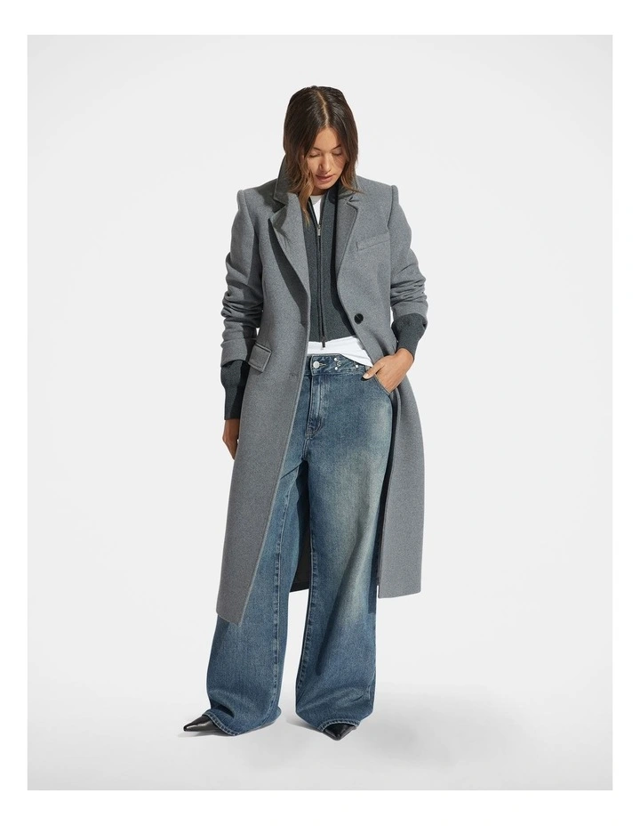 Zoey Zip Knit Jumper in Grey image 3