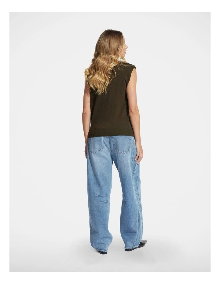 Arden Soft Knit Vest in Bottle Green image 2