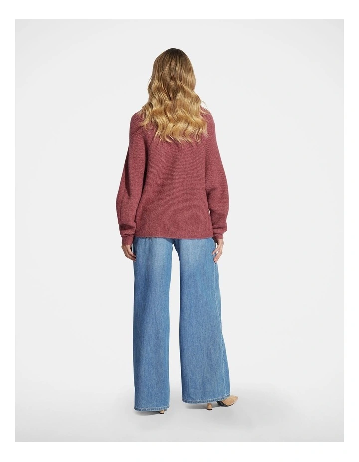Lina V Neck Jumper in Pink image 2