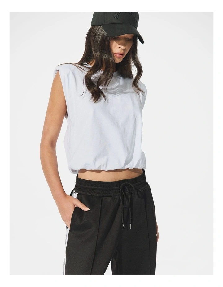 Bubble Hem Tee in White image 3