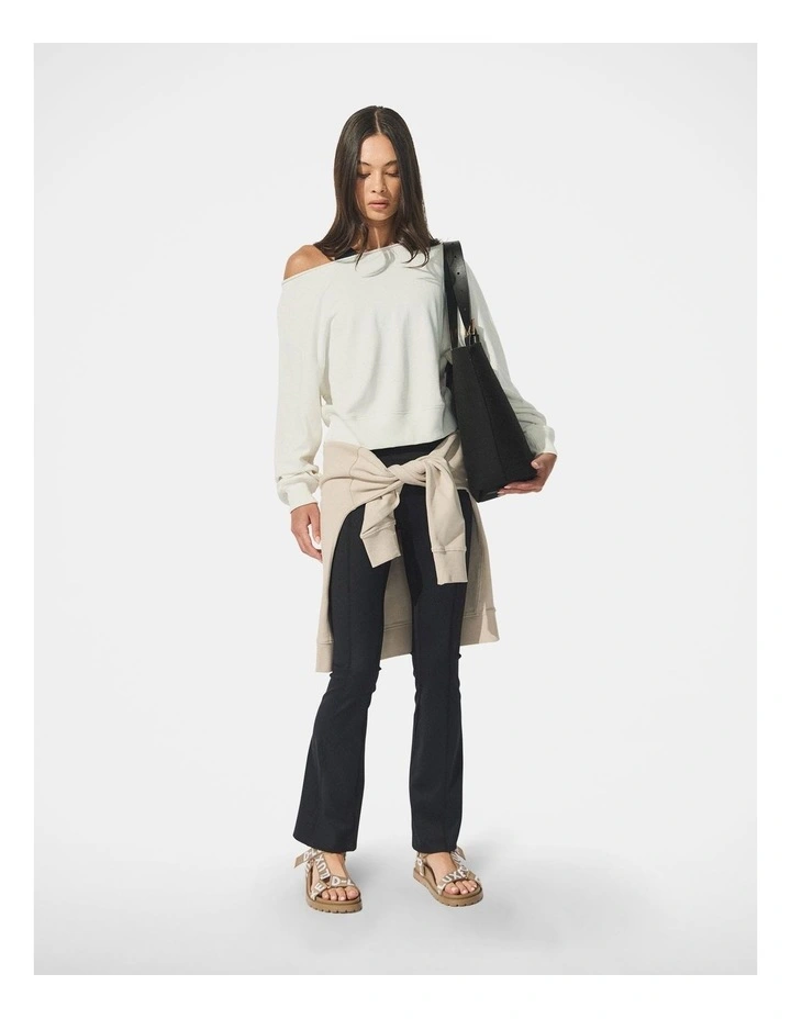 Off Shoulder Sweat in Ivory image 1