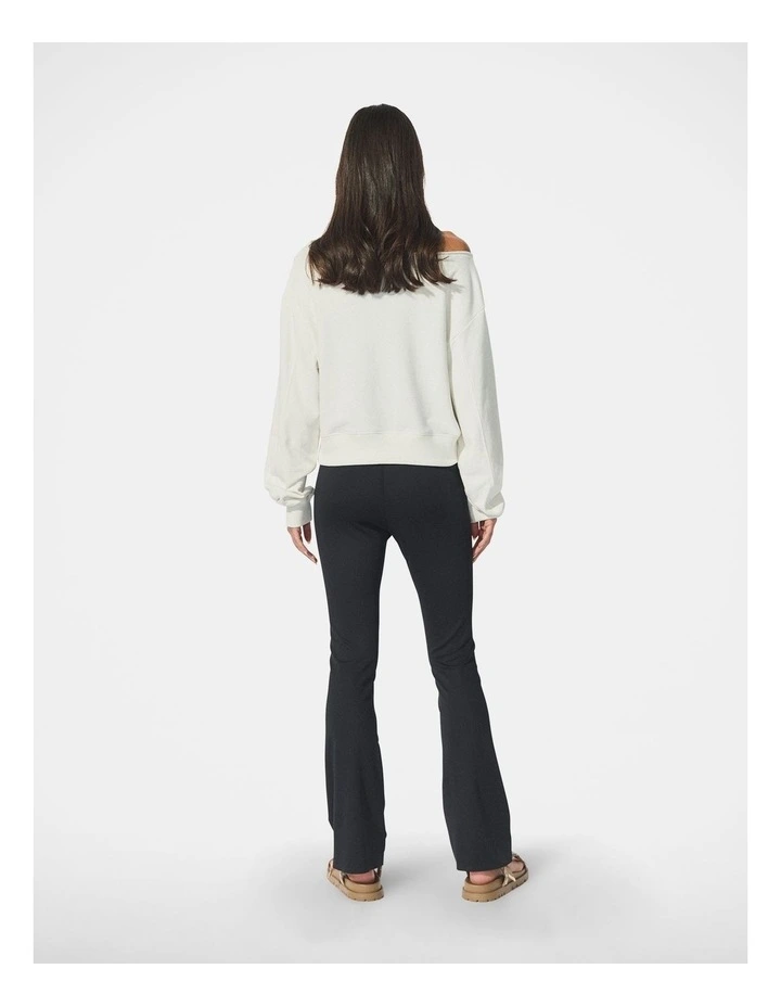 Off Shoulder Sweat in Ivory image 2