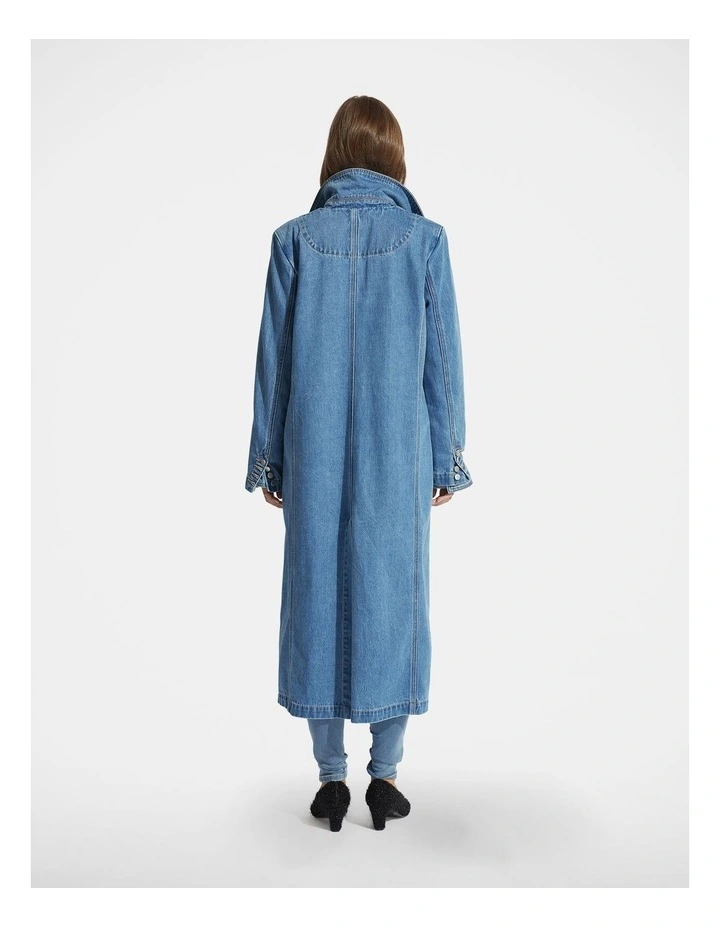 Bonnie Denim Maxi Blazer in Cove Blue image 2