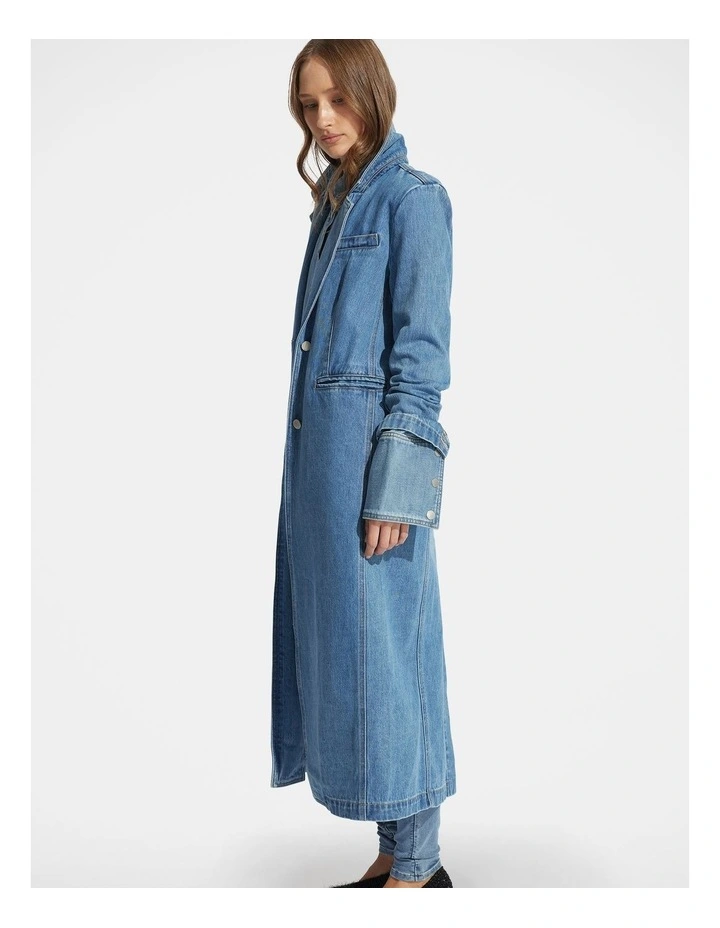 Bonnie Denim Maxi Blazer in Cove Blue image 3