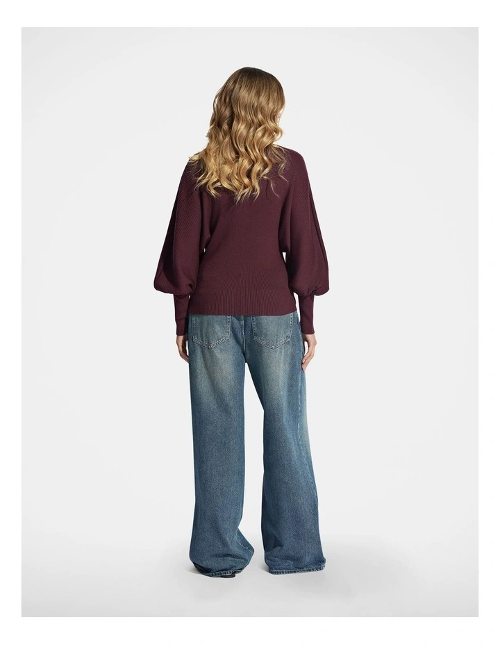 Talia Dolman Sleeve Jumper in Red image 2