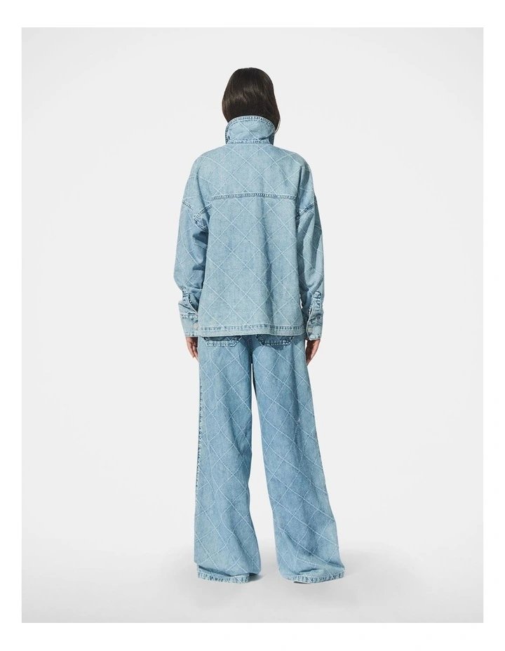 D-Luxe Denim Logo Shirt in Light Blue image 2