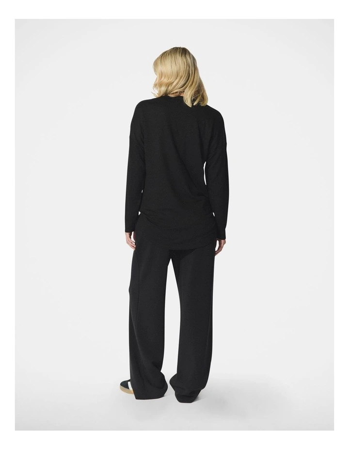 D-Luxe Neoprene Wide Leg Pant in Black image 2