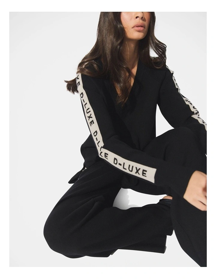 D-Luxe Logo Panel Knit Jumper in Black image 1