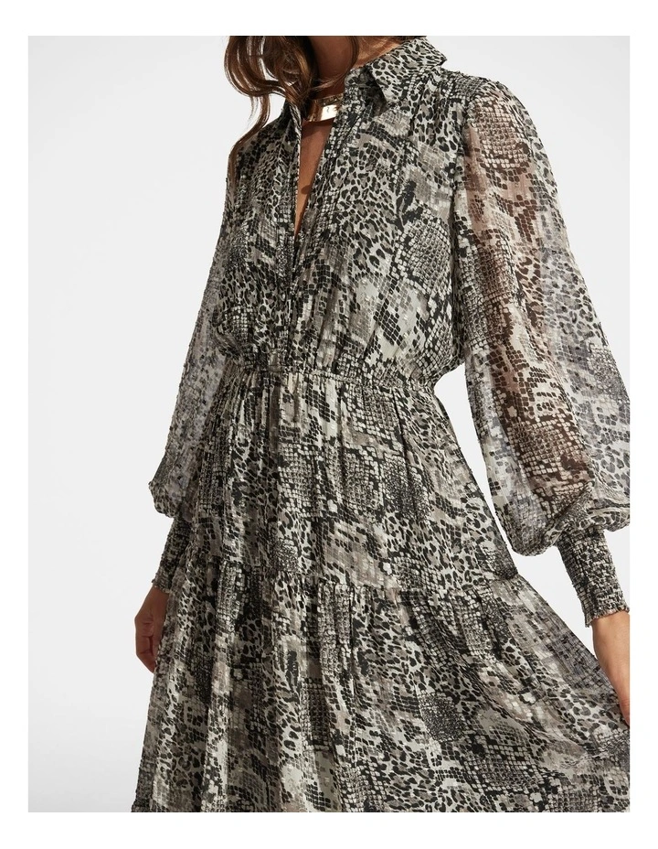 Samantha Midi Dress in Abstract Animal image 3