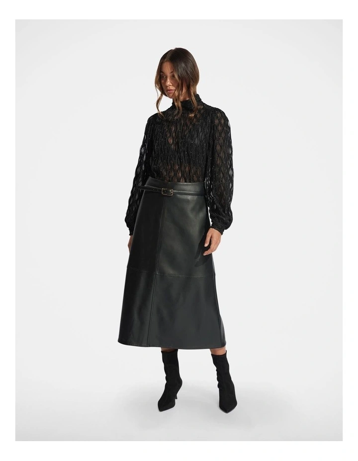 Kristin Textured Blouse in Black image 1