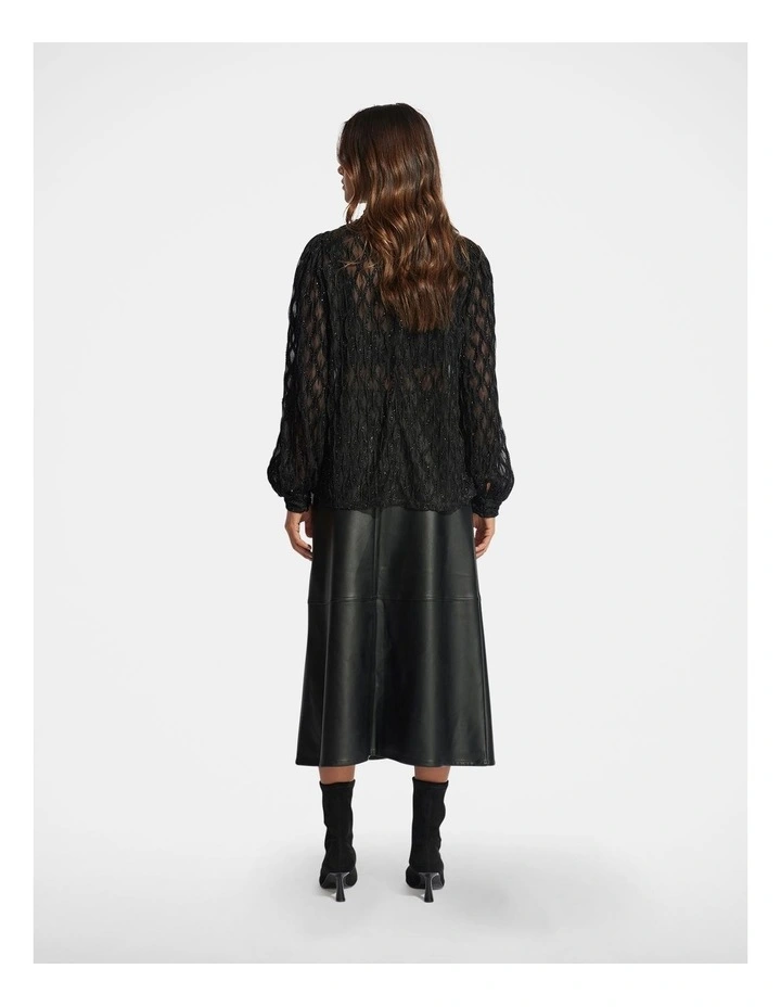 Kristin Textured Blouse in Black image 2