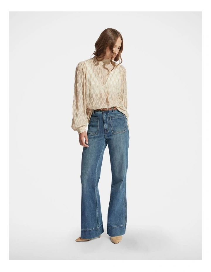 Kristin Textured Blouse in Champagne image 1