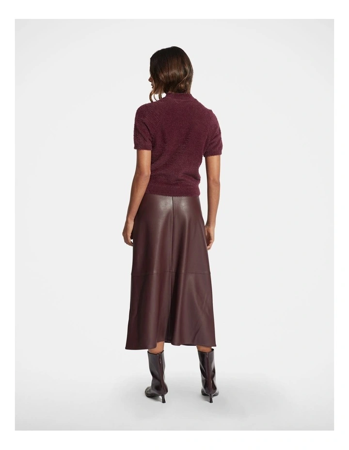 Lulu Fluffy Knit Tee in Cherry image 2