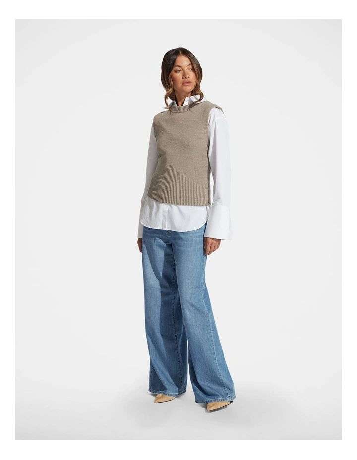 Charlotte Knit Vest in Brown image 1