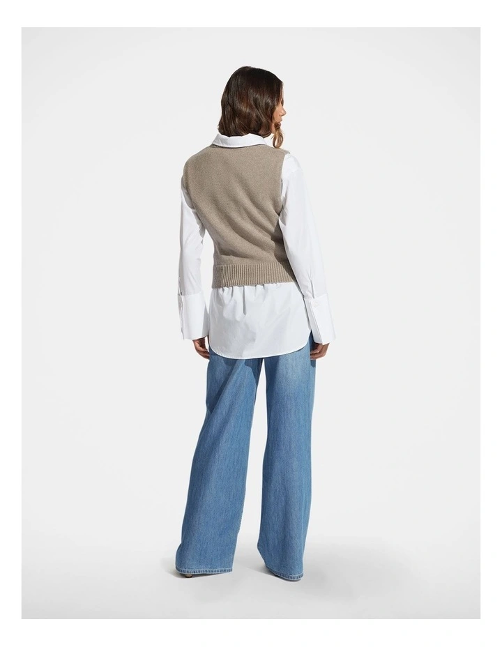 Charlotte Knit Vest in Brown image 2