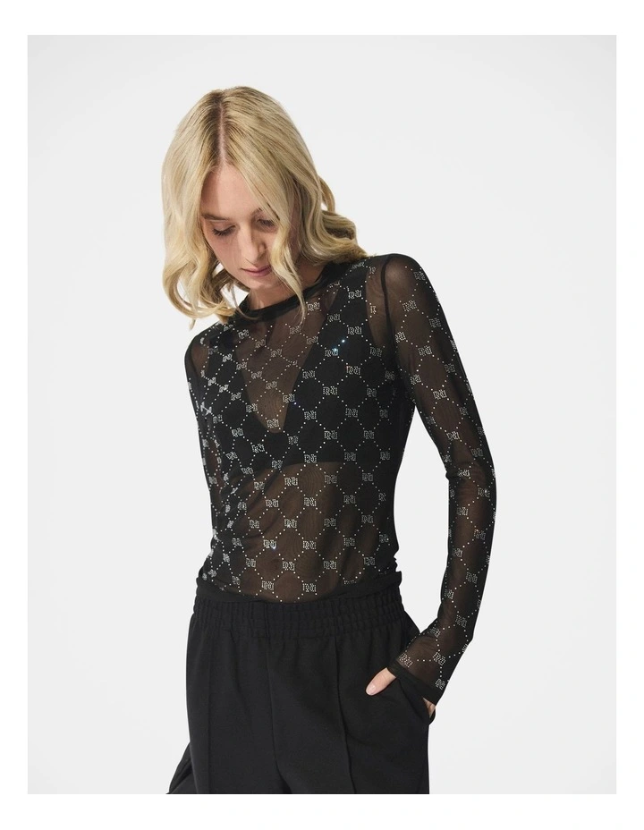 D-Luxe Monogram Rhinestone Top in image 3