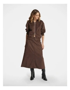 Nia Suede Midi Skirt