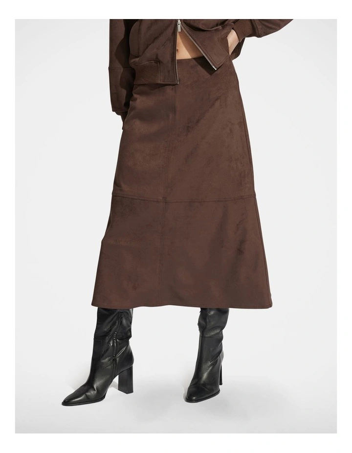 Nia Suede Midi Skirt image 3