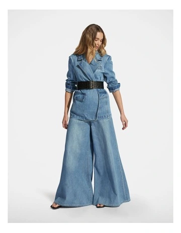 Edie Extreme Palazzo Jean in Blue