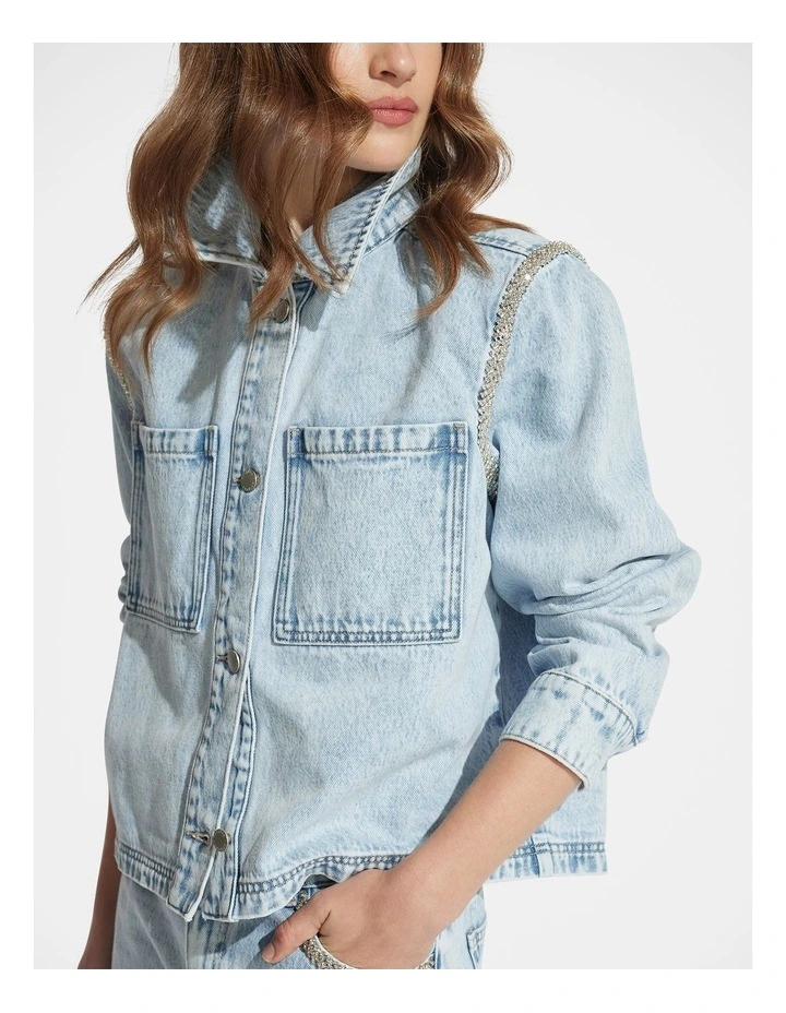 Christina Denim Jacket in Hour Blue image 3