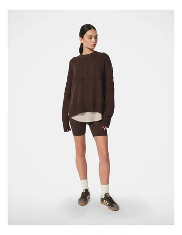 D-Luxe Stamp Bike Short in Brown