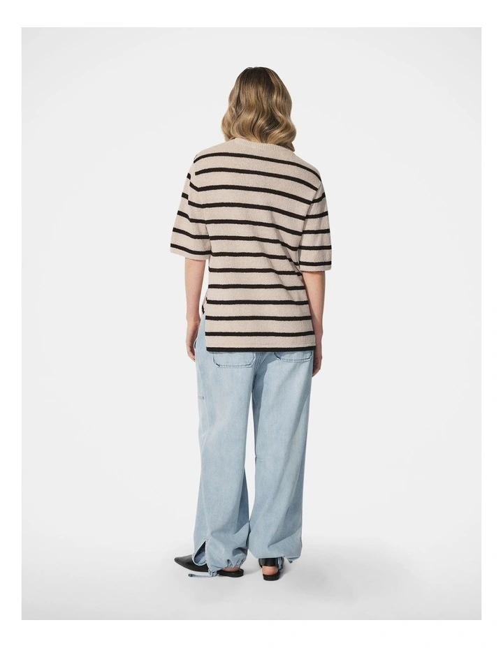 Luxe Knit Boxy Tee in Beige image 2