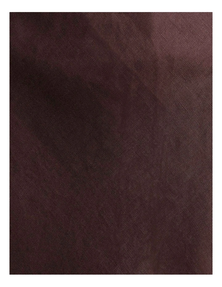 Tia Bias Linen Skirt in Brown image 6