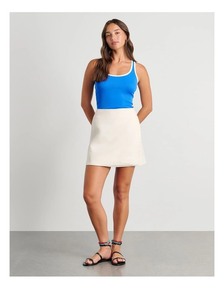 Kate Contrast Scoop Tank in Blue image 5