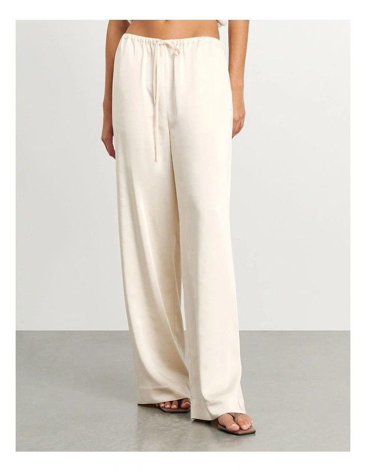 Maddi Drawcord Pant in Beige image 1