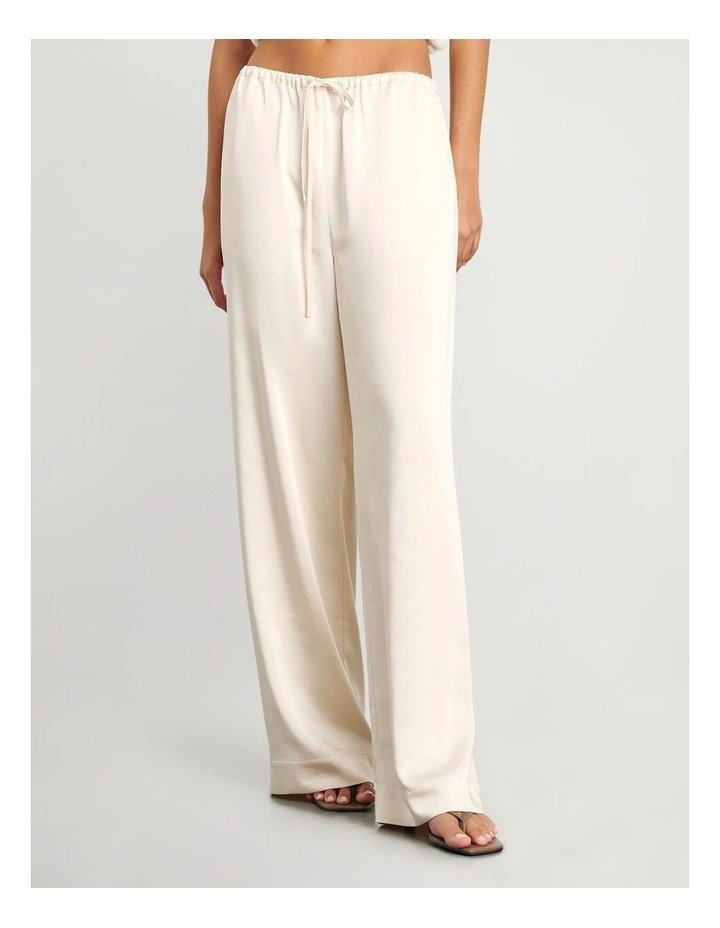 Maddi Drawcord Pant in Beige image 1