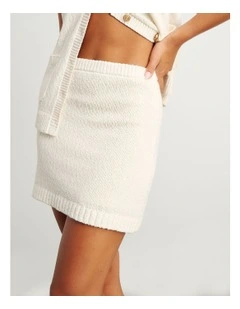 Arden Knit Mini Skirt in White