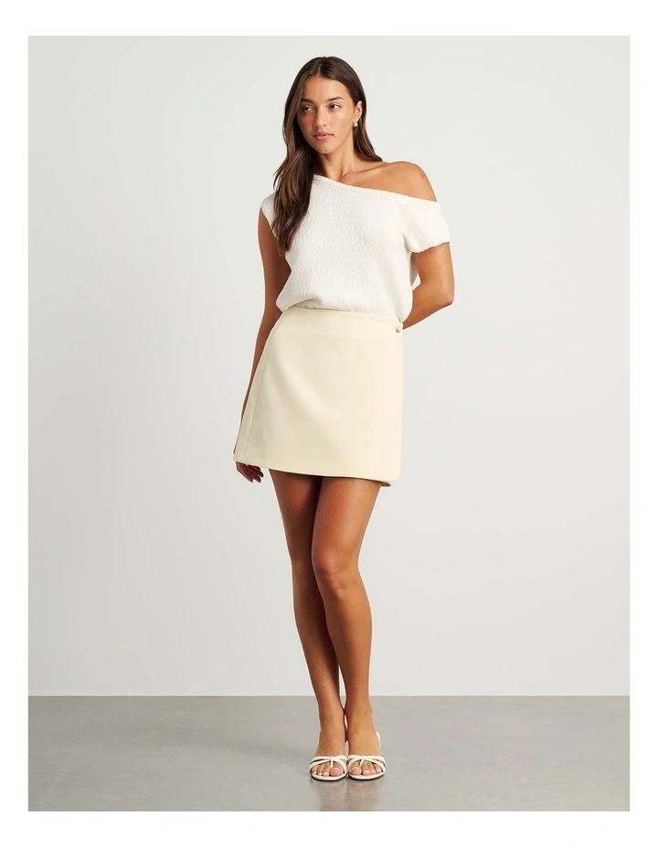 Gia Wrap Mini Skirt in Pale Lemon image 5